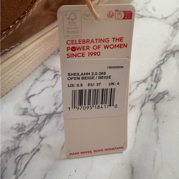 NIB Roxy Womens Sheilahh Open Beige/Beige Shoes Platform Sneakers Size 6.5 - Picture 5 of 8